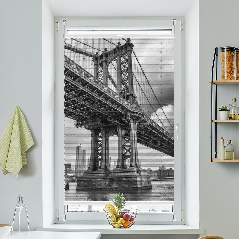 Wabenplissee Motiv "Brooklyn Bridge New York Sw" - La-Melle