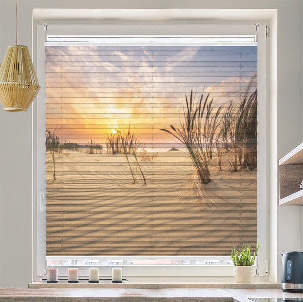 Wabenplissee Motiv "Düne Strand Seegras"