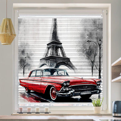 Wabenplissee Motiv Eifelturm Cadillac Vintage - La-Melle