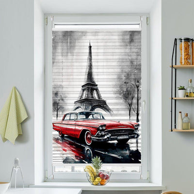 Wabenplissee Motiv Eifelturm Cadillac Vintage - La-Melle