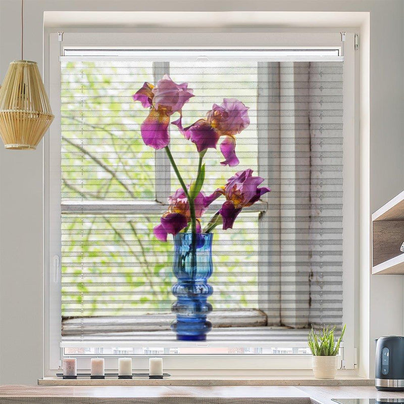 Plissee Motiv "Fenster Vase shabby"