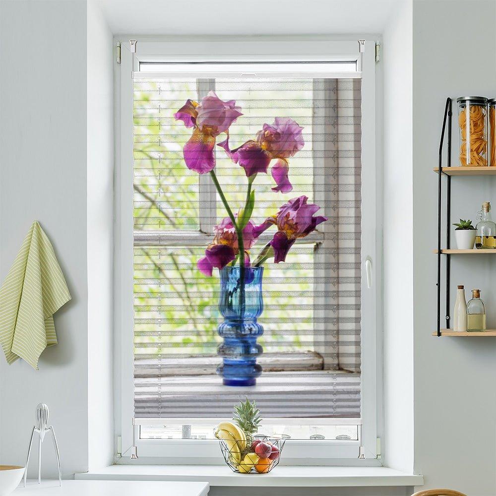 Plissee Motiv "Fenster Vase shabby"