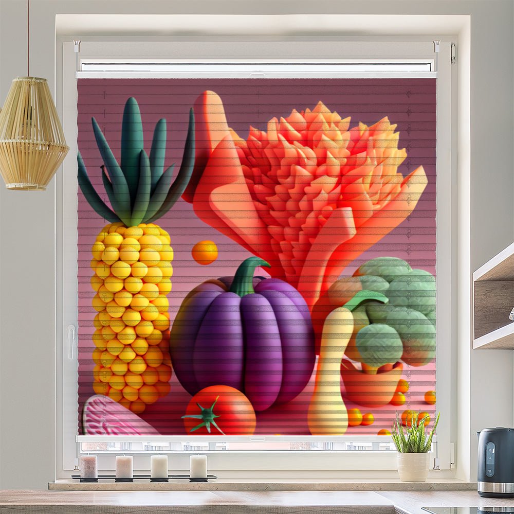 Wabenplissee Motiv "Gemüse pop art" - La-Melle