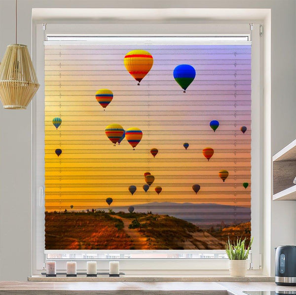 Plissee Motiv "Heißluftballons Berge"