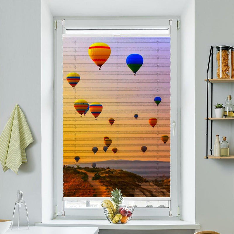 Plissee Motiv "Heißluftballons Berge"