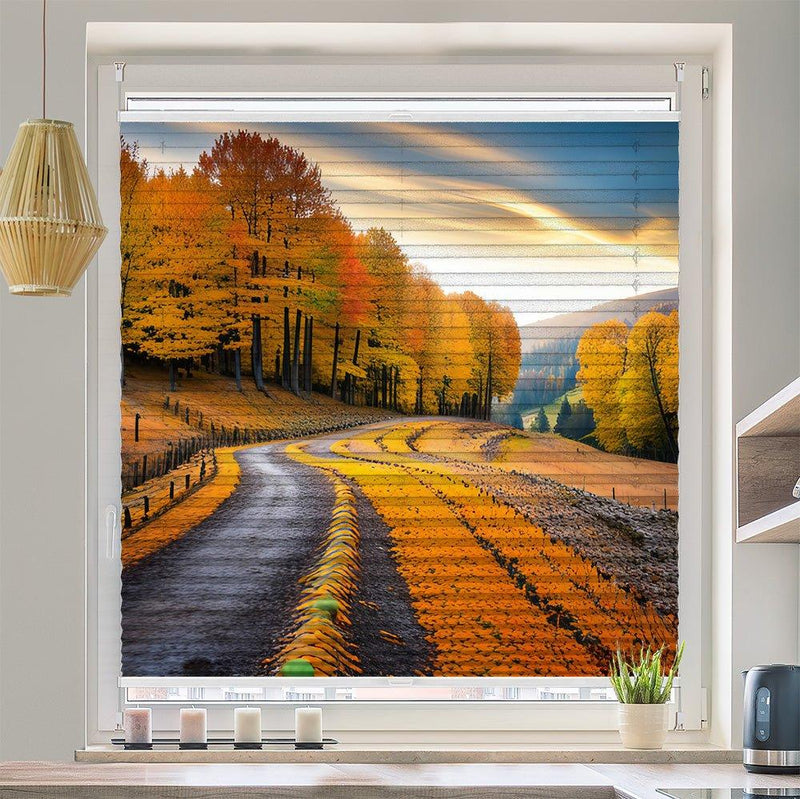 Wabenplissee Motiv "Herbst Wald Landschaft" - La-Melle