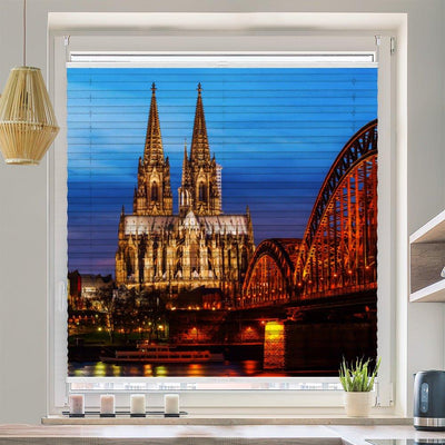 Wabenplissee Motiv Köln Dom Rhein - La-Melle