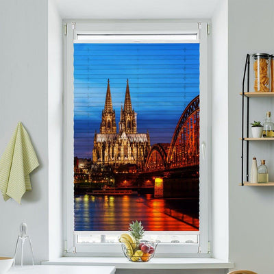 Wabenplissee Motiv Köln Dom Rhein - La-Melle