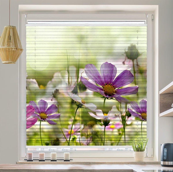 Wabenplissee Motiv "Blumen Bluehen auf Wiese"