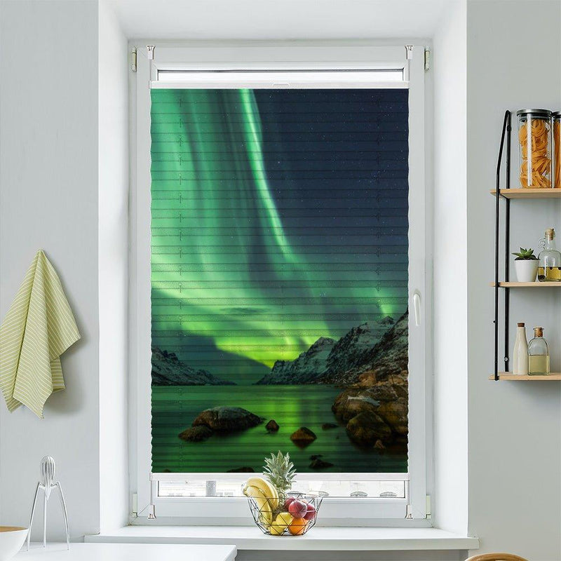 Plissee Motiv "Nordlicht Fjord Norwegen" - La-Melle