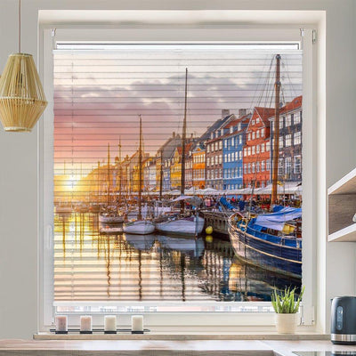 Wabenplissee Motiv Nyhavn Kopenhagen Alter Hafen Daenemark - La-Melle