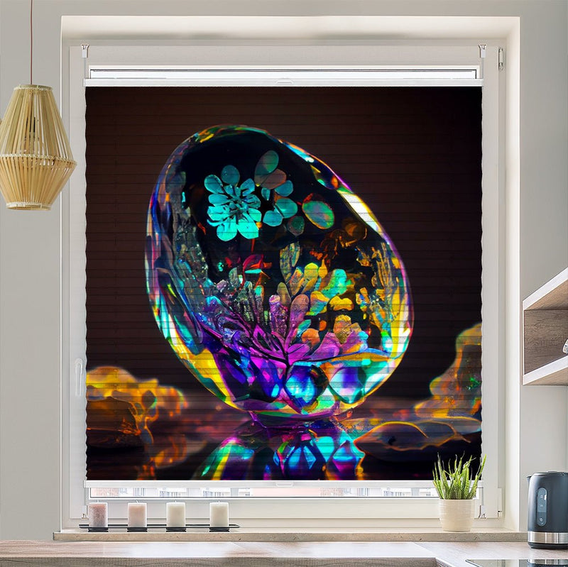 Wabenplissee Motiv "Opal Kristall bunt" - La-Melle