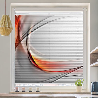 Wabenplissee Motiv waves orange grey - La-Melle