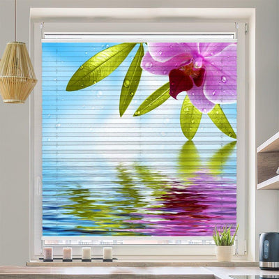 Wabenplissee Motiv Orchidee Wasser Spiegelung - La-Melle