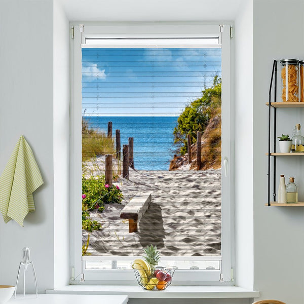 Wabenplissee Motiv "Ostsee Meer Düne"
