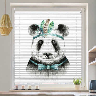 Wabenplissee Motiv Panda Kindermotiv Gemalt - La-Melle