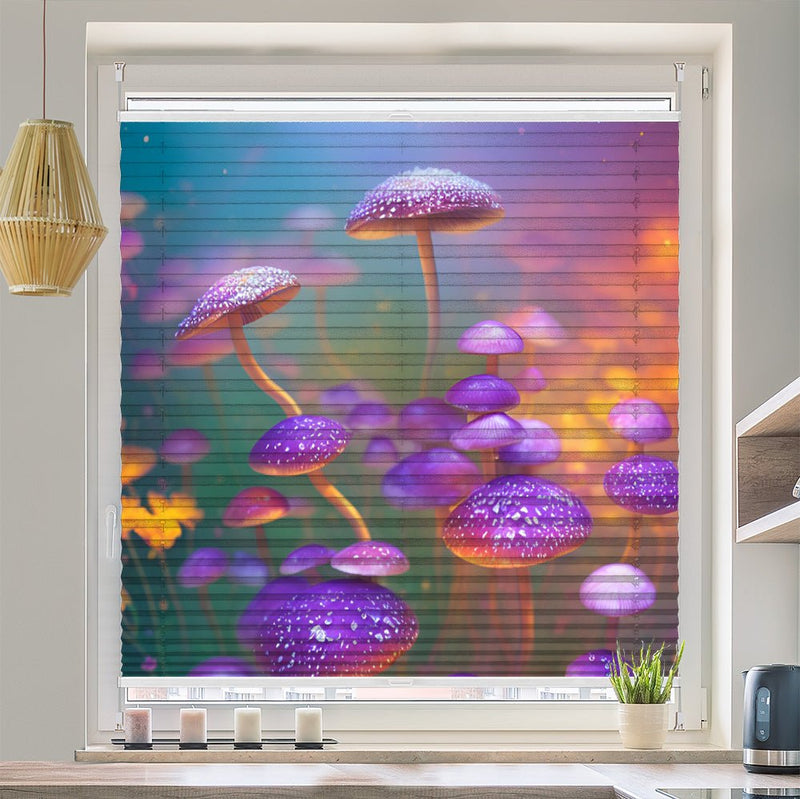 Wabenplissee Motiv "Pilze Blumen Fantasie" - La-Melle