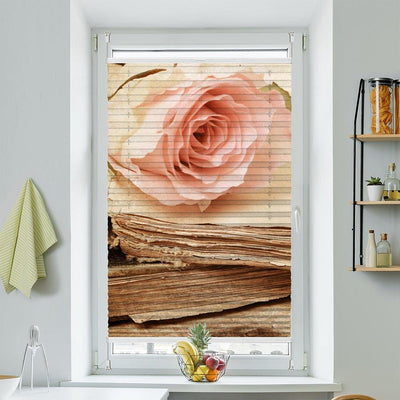 Plissee Motiv Rose Buch vintage - La-Melle