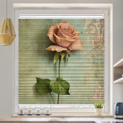 Plissee Motiv Rose altes Papier - La-Melle