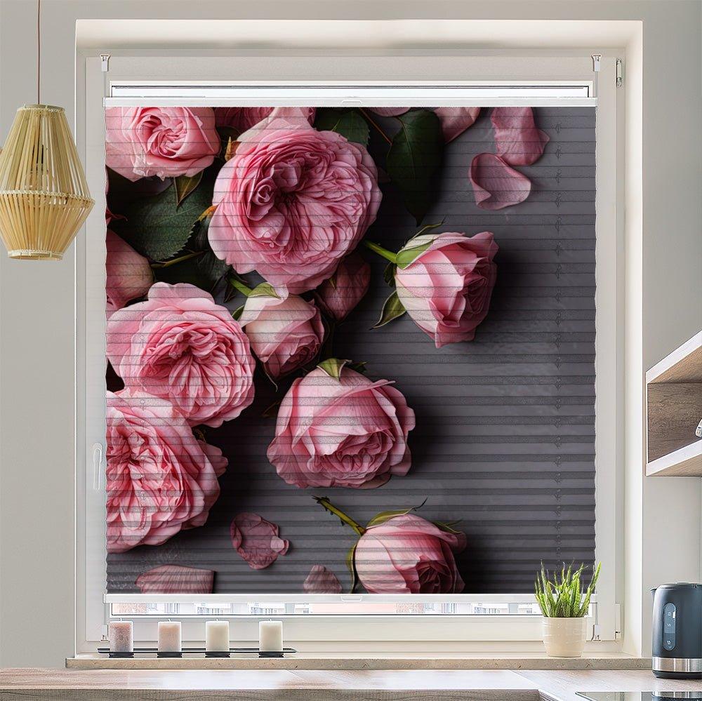 Plissee Motiv "Rose pink shabby" - La-Melle