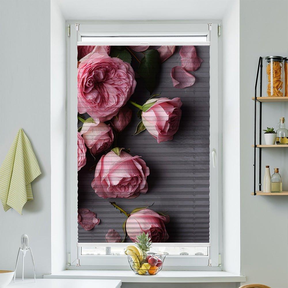 Plissee Motiv "Rose pink shabby" - La-Melle