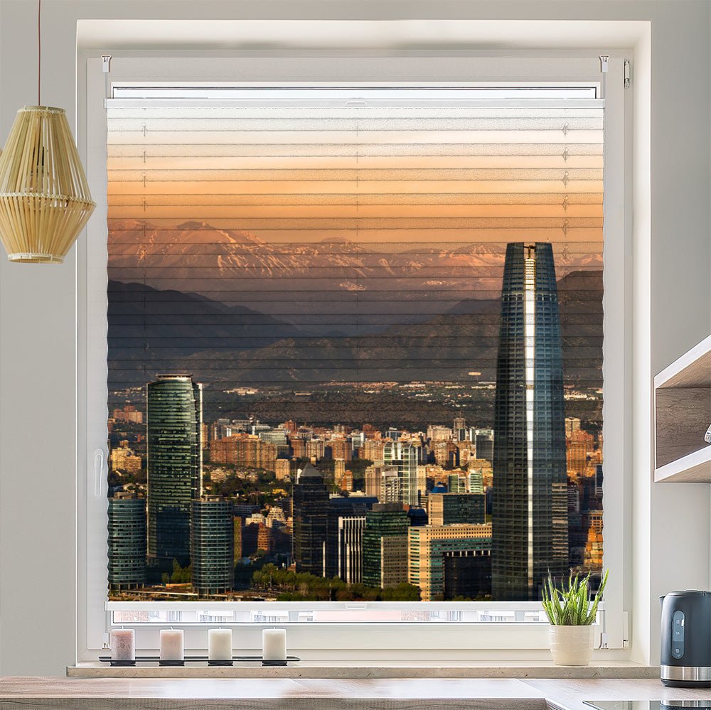 Wabenplissee Motiv "Santiago Chile Skyline" - La-Melle