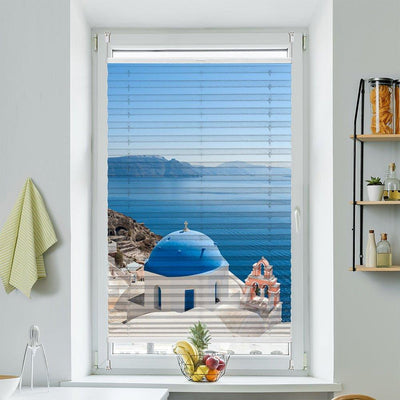 Wabenplissee Motiv Santorini Insel Griechenland - La-Melle
