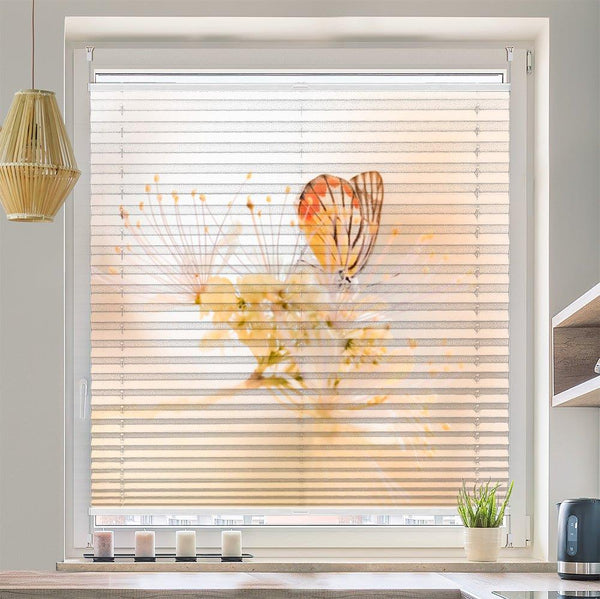 Wabenplissee Motiv "Schmetterling Blume Garten Floral"
