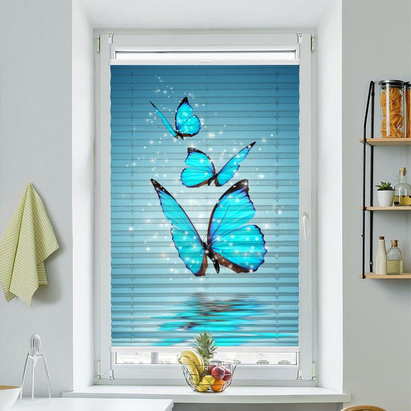 Plissee Motiv "Blaue Schmetterlinge"