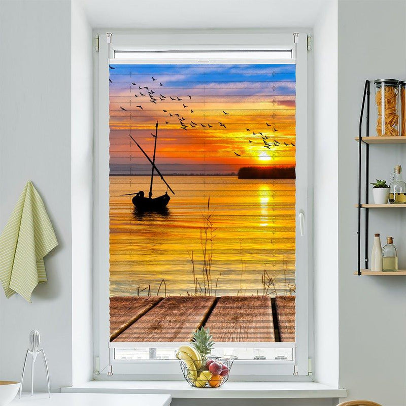 Plissee Motiv "Segelboot Sonnenuntergang" - La-Melle