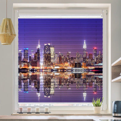 Wabenplissee Motiv Skyline Manhatten New York Nacht - La-Melle
