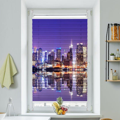 Wabenplissee Motiv Skyline Manhatten New York Nacht - La-Melle