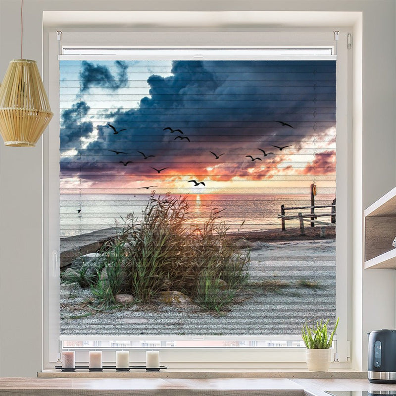 Wabenplissee Motiv "Sonnenuntergang Ozean" - La-Melle