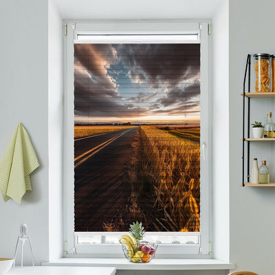 Wabenplissee Motiv Strasse Kornfeld - La-Melle