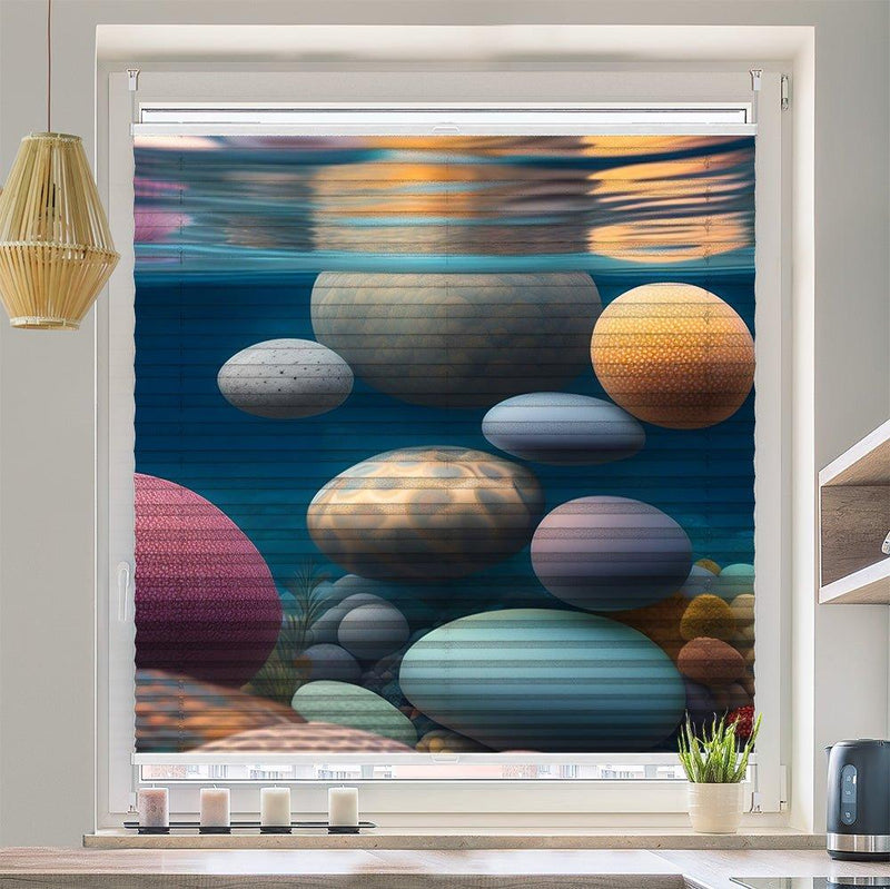 Plissee Motiv "Steine Fluss abstrakt" - La-Melle