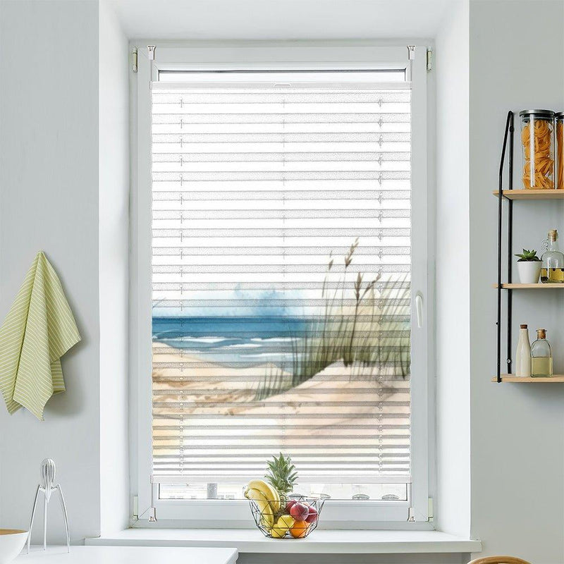 Plissee Motiv"Strand Seegras Aquarell" - La-Melle