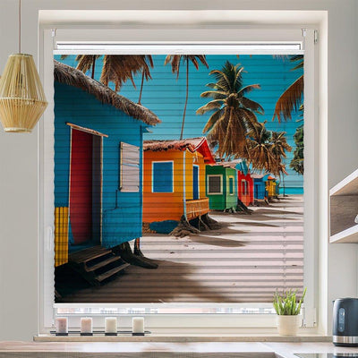 Plissee MotivStrandhaus Meer - La-Melle