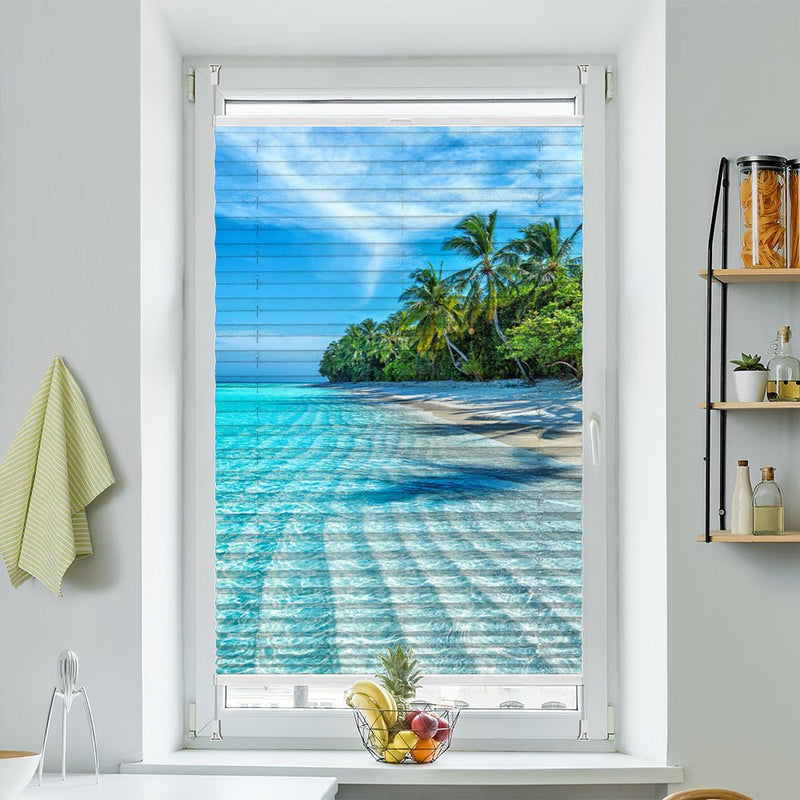 Wabenplissee Motiv "Malediven Traumstrand" - La-Melle