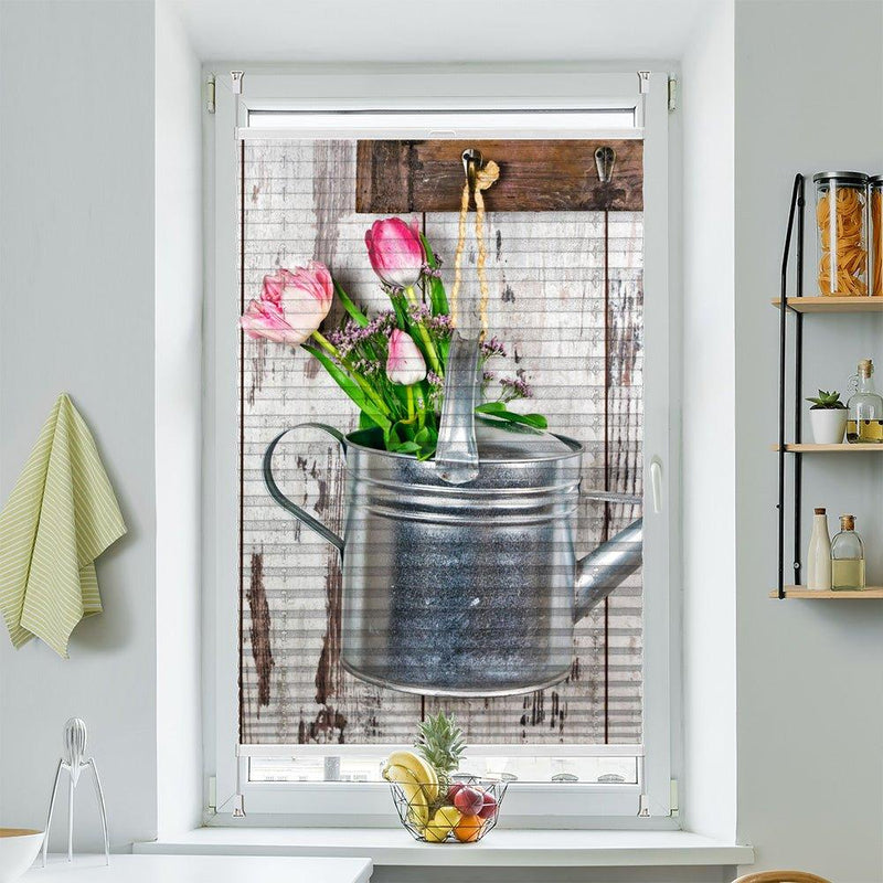 Plissee Motiv "Tulpen Gießkanne" - La-Melle