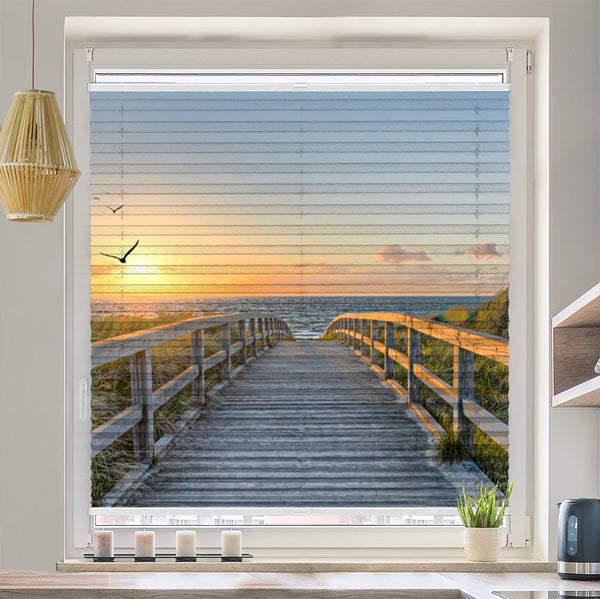 Wabenplissee Motiv "Usedom Strand Ostsee"