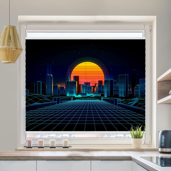 Wabenplissee Motiv 'Retro Sci Fi Background'