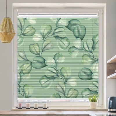 Wabenplissee Motiv 'Eucalyptus Wasserfarben' - La-Melle