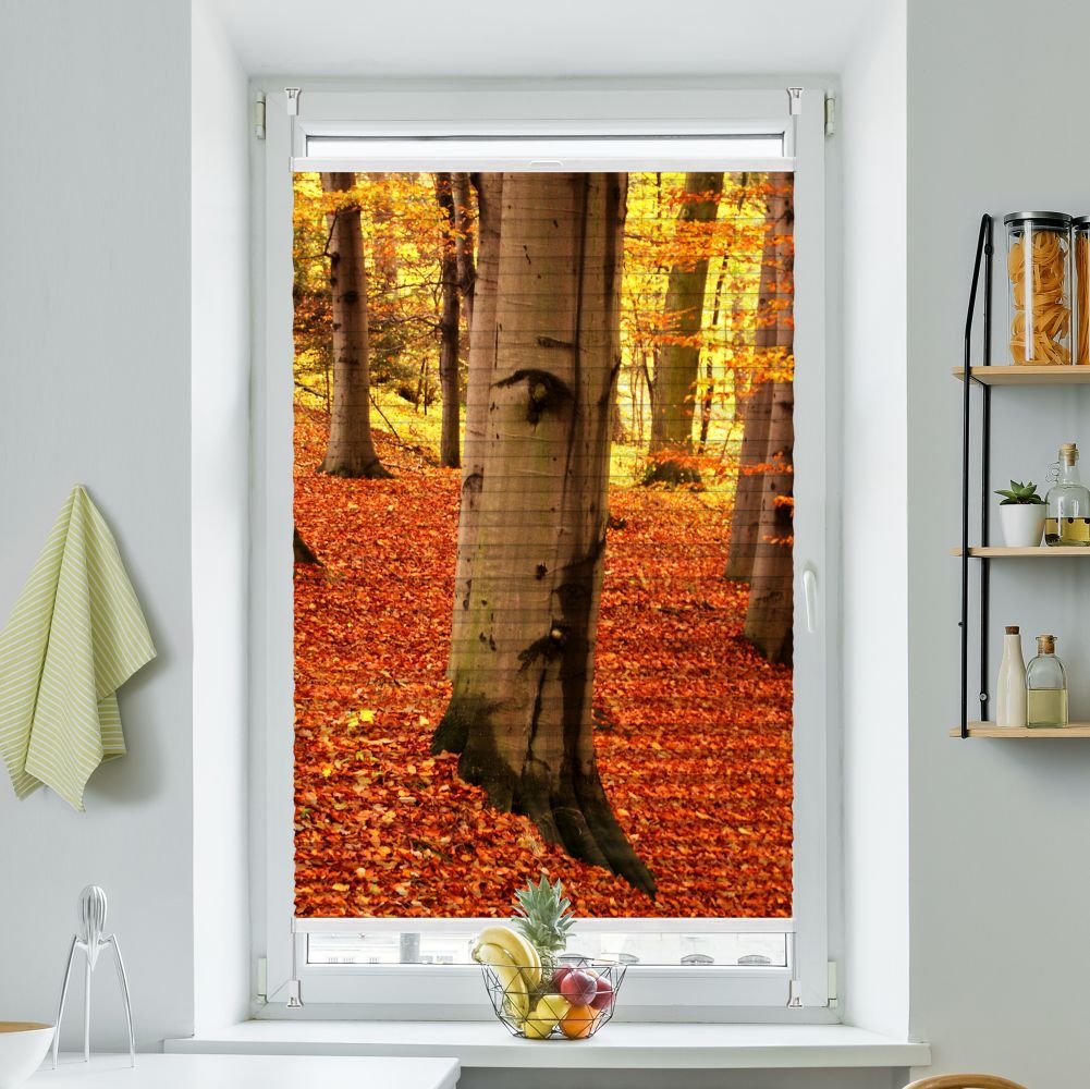 Plissee Motiv 'Baum Im Herbst Mit Gesicht' - La-Melle