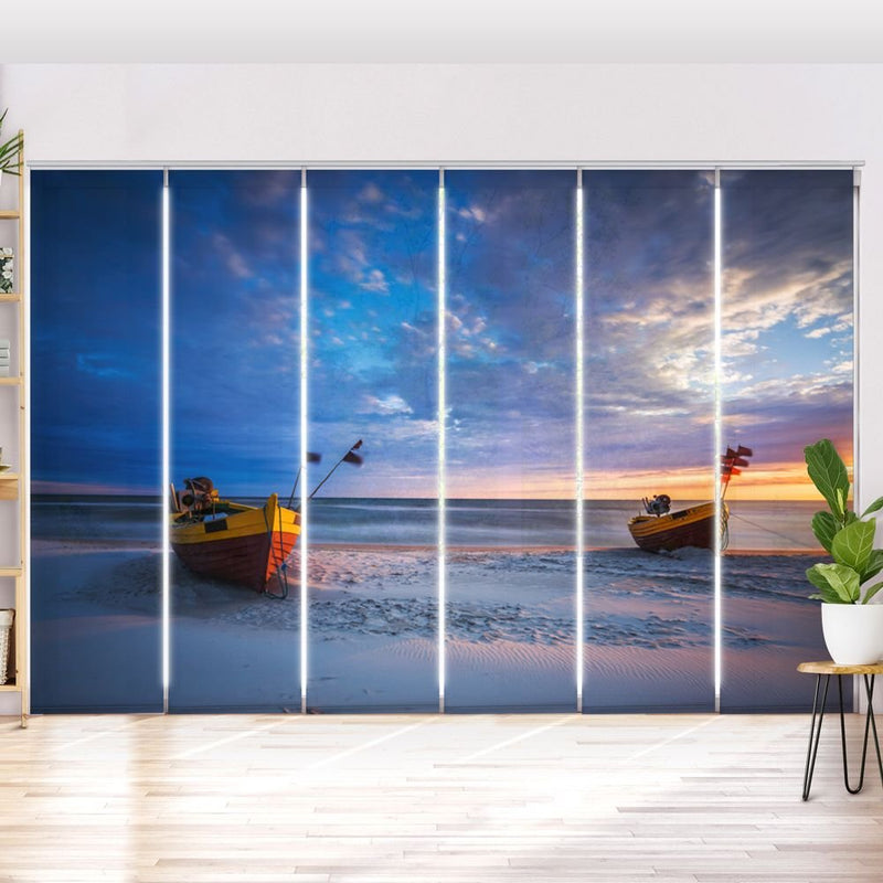 Schiebegardine Motiv 'Fischerboote Ostsee' - La-Melle