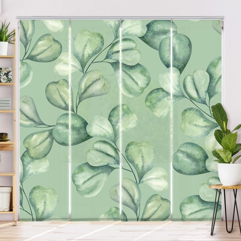 Schiebegardine Motiv 'Eucalyptus Wasserfarben' - La-Melle