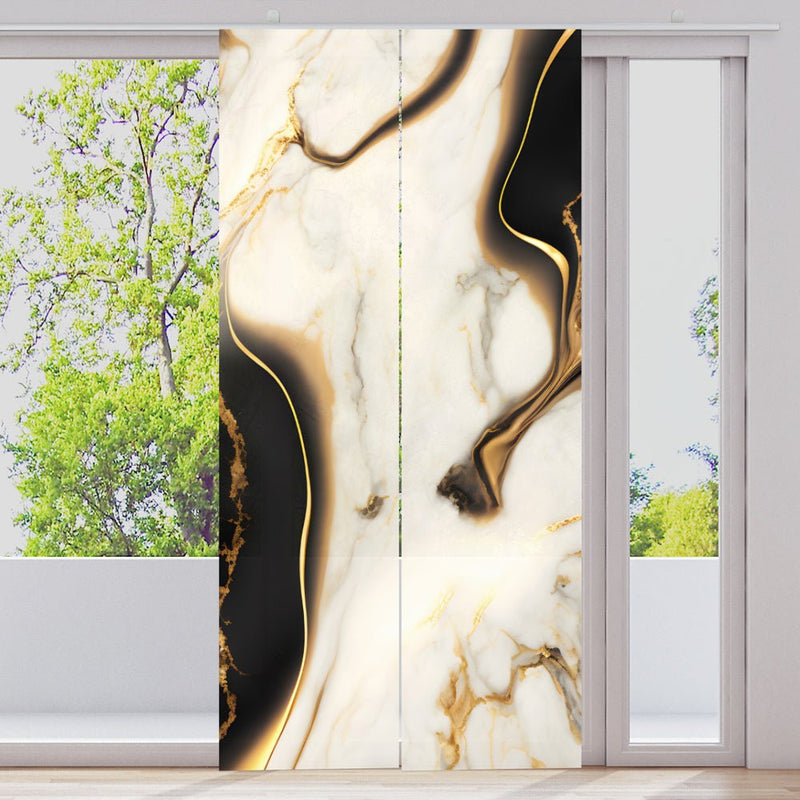Schiebegardine Motiv "Marmor schwarz gold abstrakt" - La-Melle