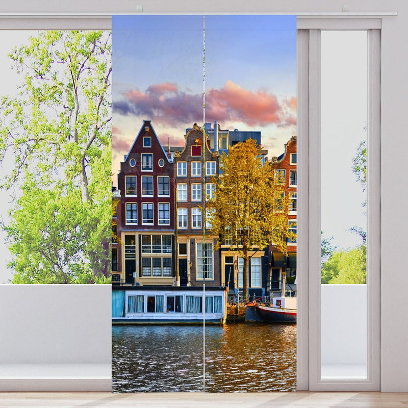 Schiebegardine Motiv "Amsterdan Gracht" - La-Melle
