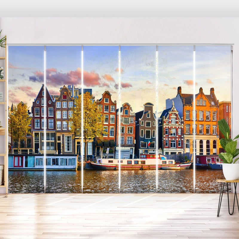 Schiebegardine Motiv "Amsterdan Gracht" - La-Melle