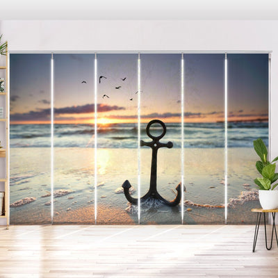 Schiebegardine Motiv Anker maritim - La-Melle