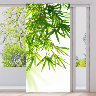 Schiebegardine Motiv Grüne Bambusblätter von oben - La-Melle